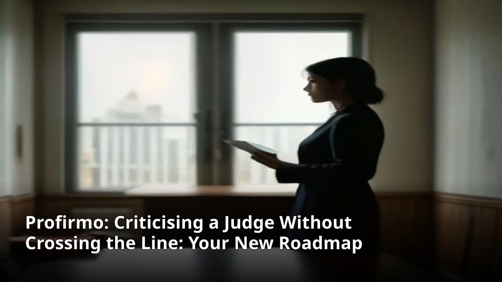 Criticising a Judge Without Crossing the Line: Your New Roadmap
