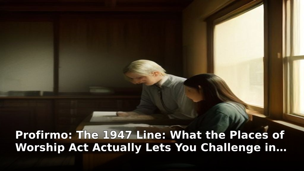 The 1947 Line: What the Places of Worship Act Actually Lets You Challenge in Court