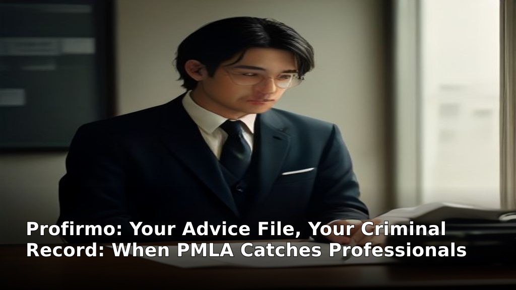 Your Advice File, Your Criminal Record: When PMLA Catches Professionals
