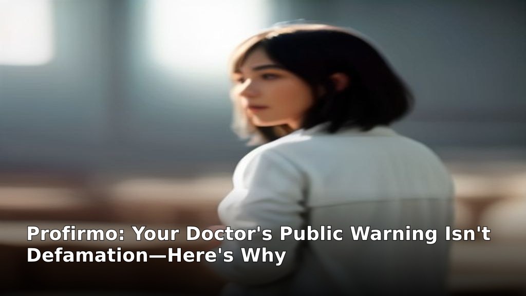 Your Doctor's Public Warning Isn't Defamation—Here's Why