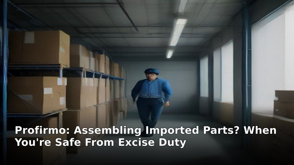 Assembling Imported Parts? When You're Safe From Excise Duty
