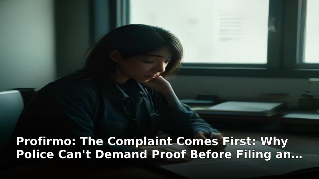 The Complaint Comes First: Why Police Can't Demand Proof Before Filing an FIR