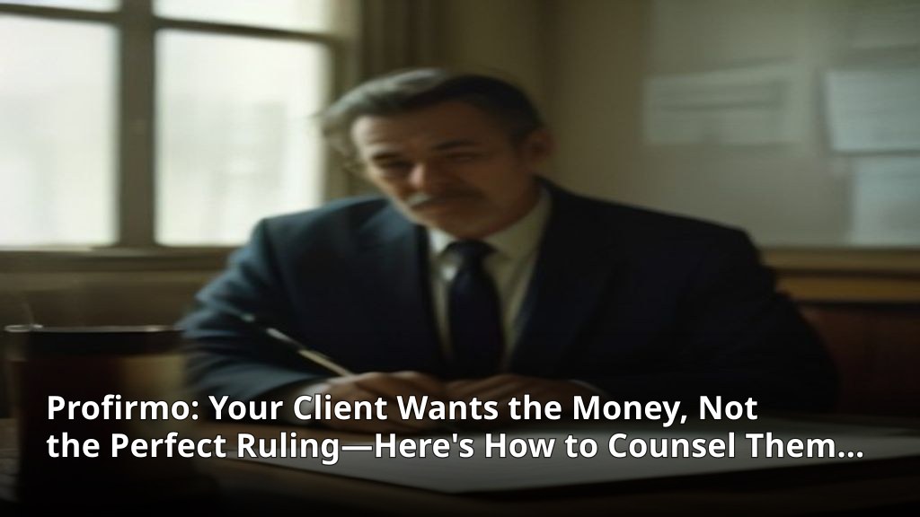 Your Client Wants the Money, Not the Perfect Ruling—Here's How to Counsel Them Right