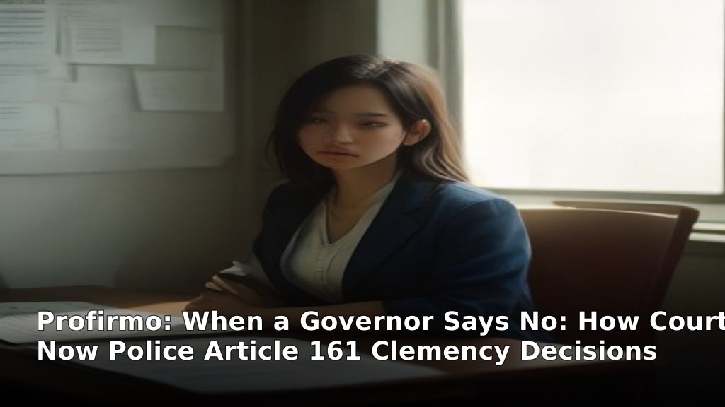 When a Governor Says No: How Courts Now Police Article 161 Clemency Decisions