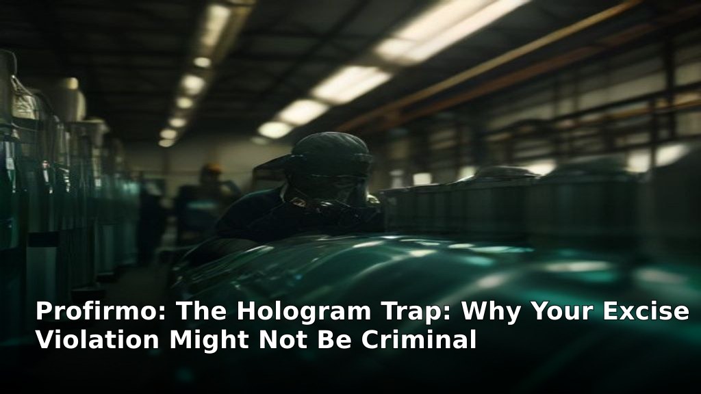 The Hologram Trap: Why Your Excise Violation Might Not Be Criminal