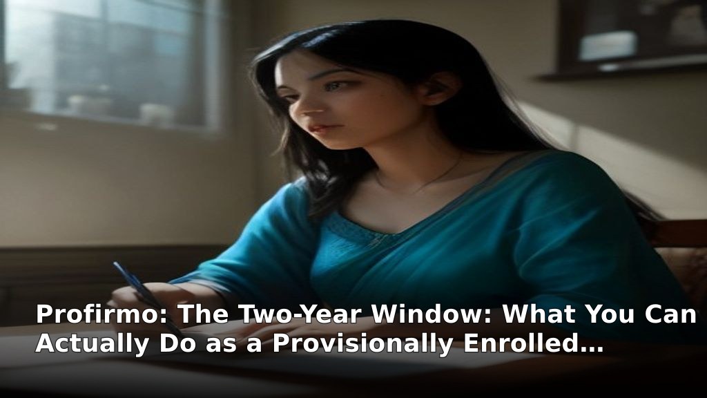 The Two-Year Window: What You Can Actually Do as a Provisionally Enrolled Advocate