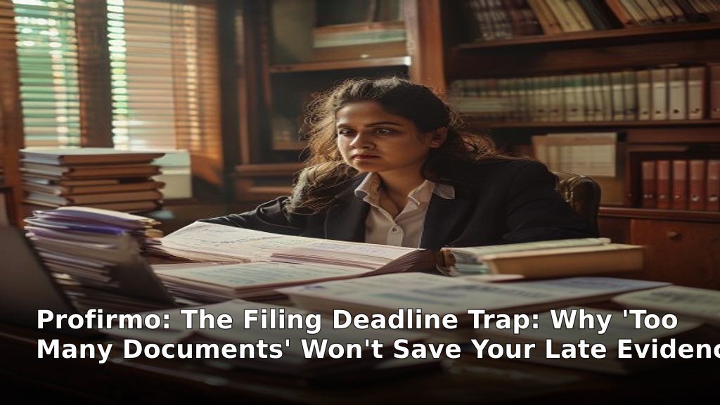 The Filing Deadline Trap: Why 'Too Many Documents' Won't Save Your Late Evidence