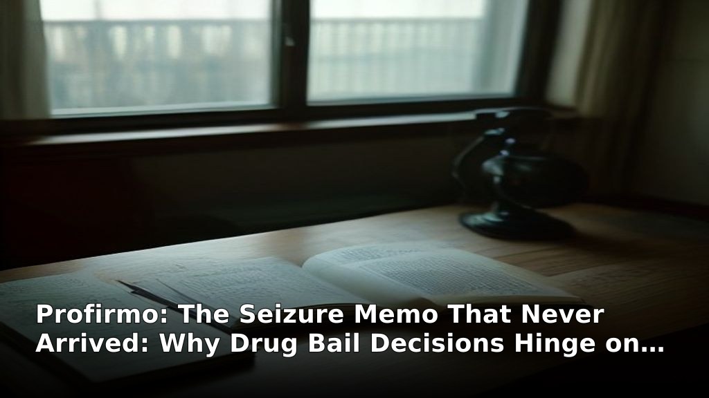 The Seizure Memo That Never Arrived: Why Drug Bail Decisions Hinge on Section 52A Compliance